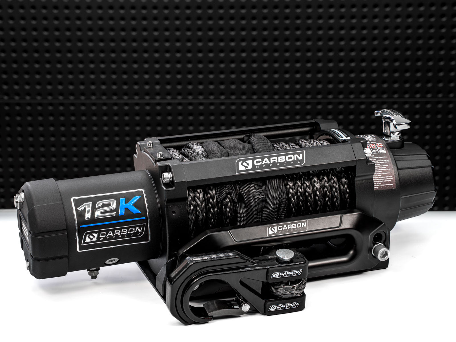 Heavy-duty Carbon Offroad winch with synthetic rope