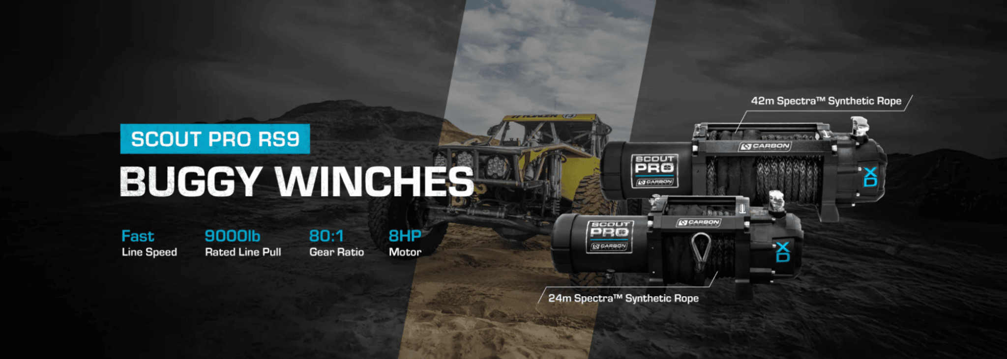 Image of RS9 High Speed Winch - Carbon Offroad USA