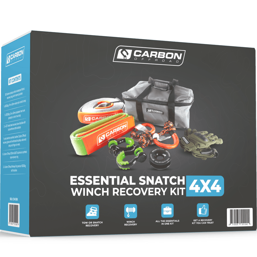 Carbon Offroad Essential Snatch and Winch 4x4 Recovery Kit - Carbon Offroad USA