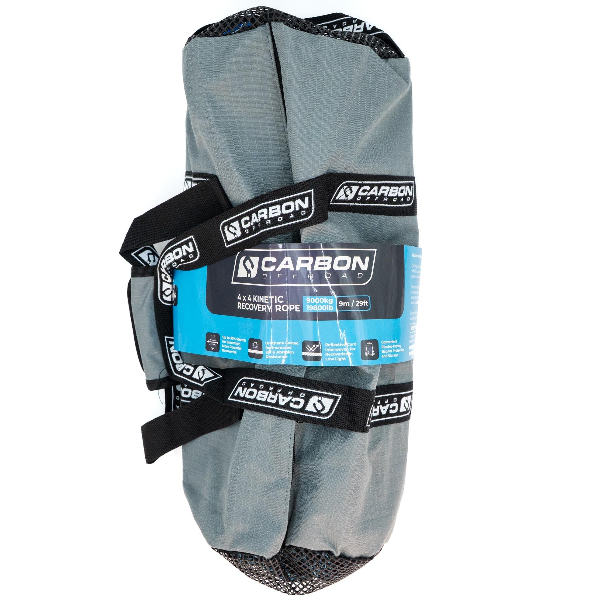 Image of Carbon Offroad 9000kg Kinetic Recovery Rope 9m Carry Bag