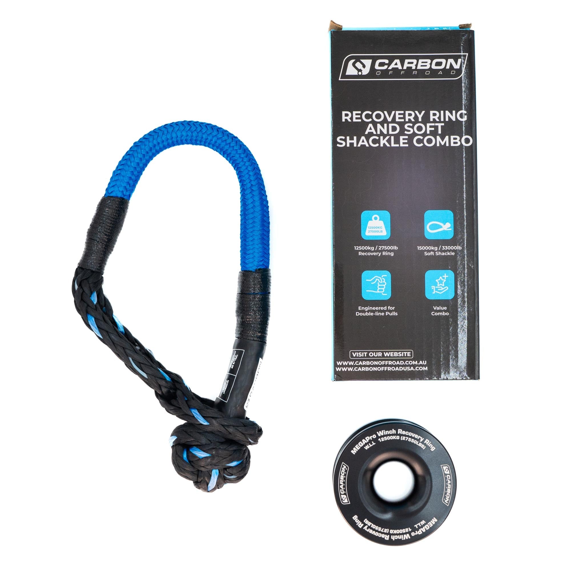Image of Carbon Offroad Recovery Ring and Soft Shackle Combo