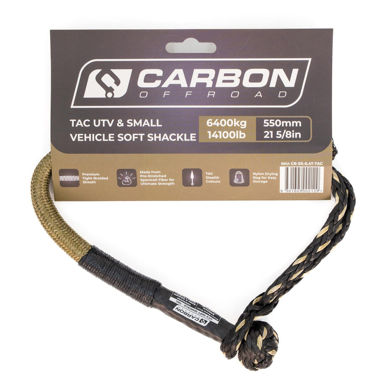 Carbon Offroad Tactical UTV & Small Vehicle Soft Shackle