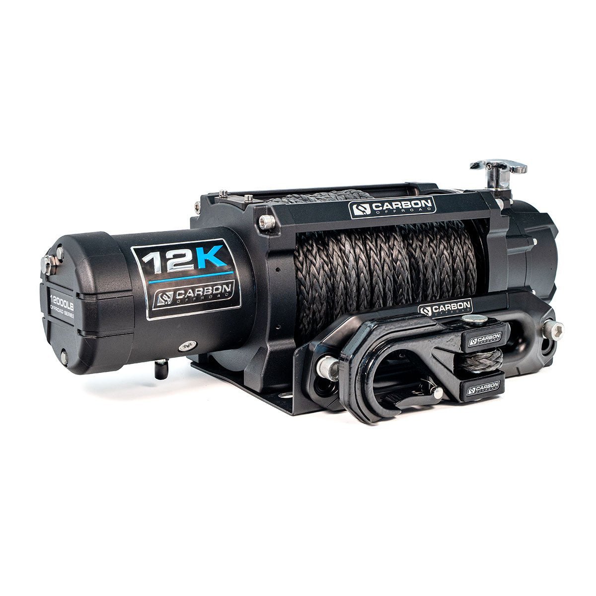 Image of Carbon 12K - 12000lb Winch V3X with MegaPro Hook - Carbon Offroad USA