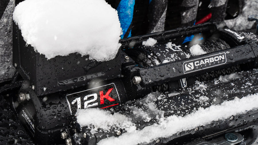 Carbon 12K winch mounted on 4x4 vehicle