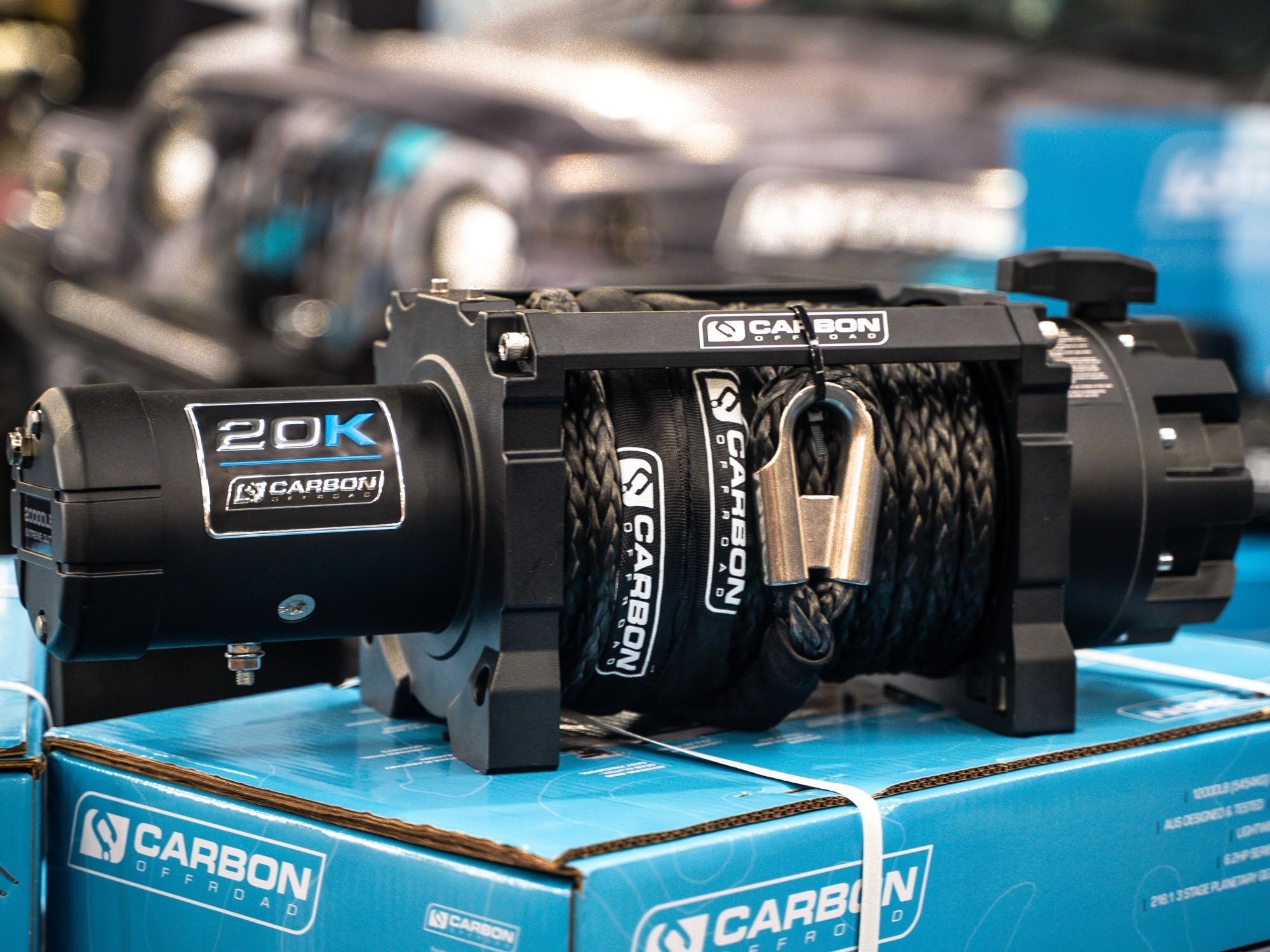 Side view of Carbon Offroad 4x4 winch