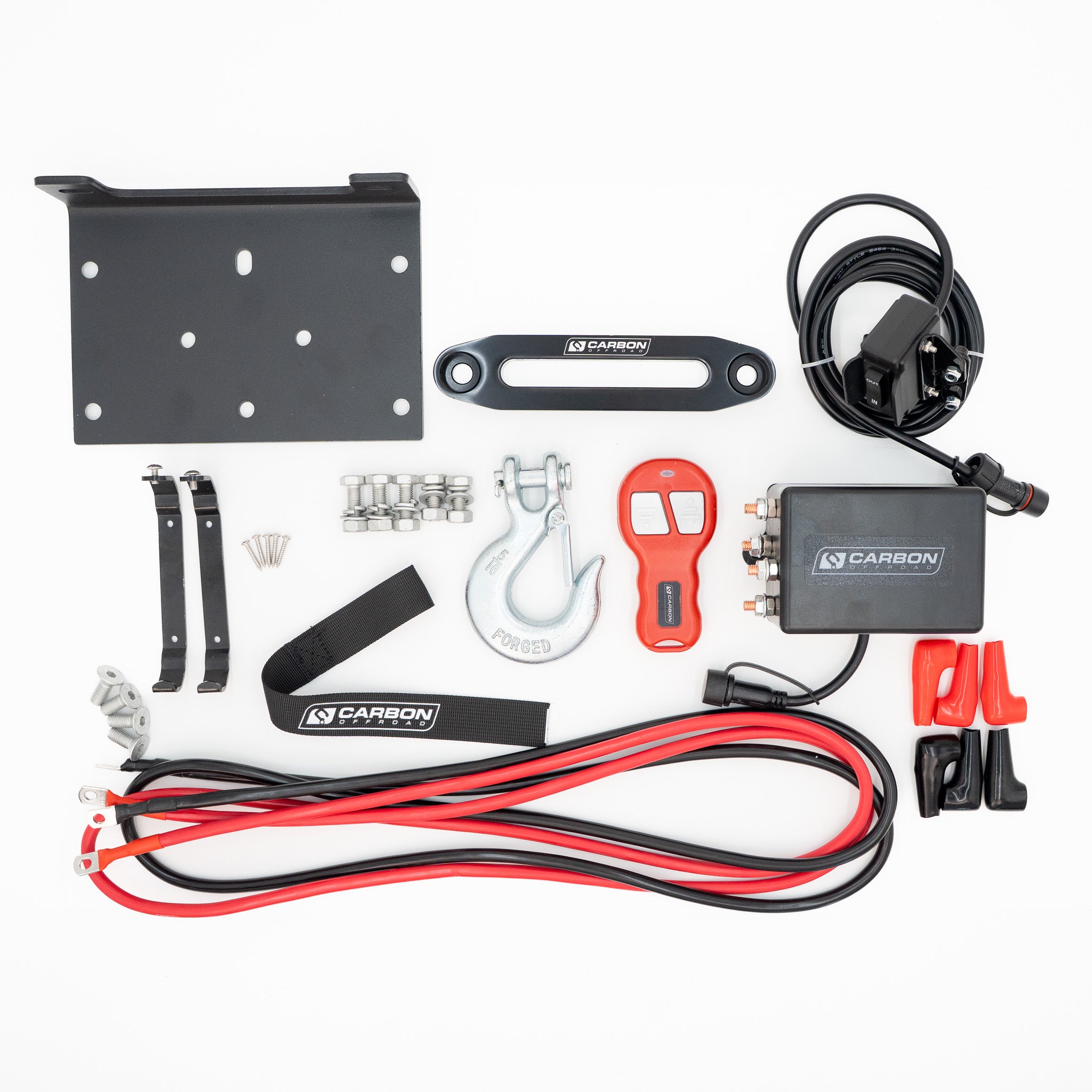 Image of Carbon Offroad 6000lb ATV/Small 4X4 Winch - Carbon Offroad USA