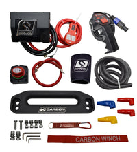 Thumbnail for Carbon 12K 12000lb Electric Winch With Black Rope & Red Hook VER. 3