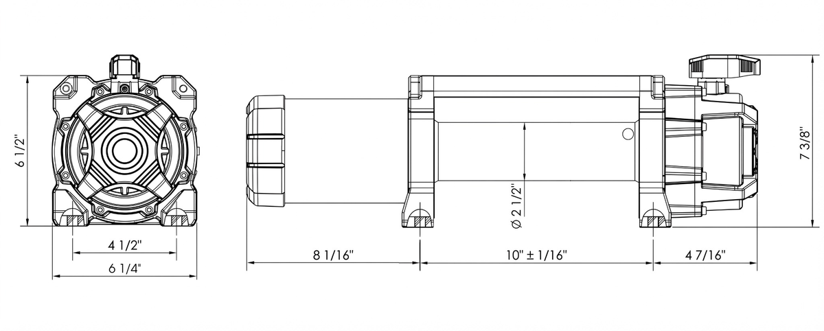 Carbon Offroad - RS9 9000lb Winch product diagram
