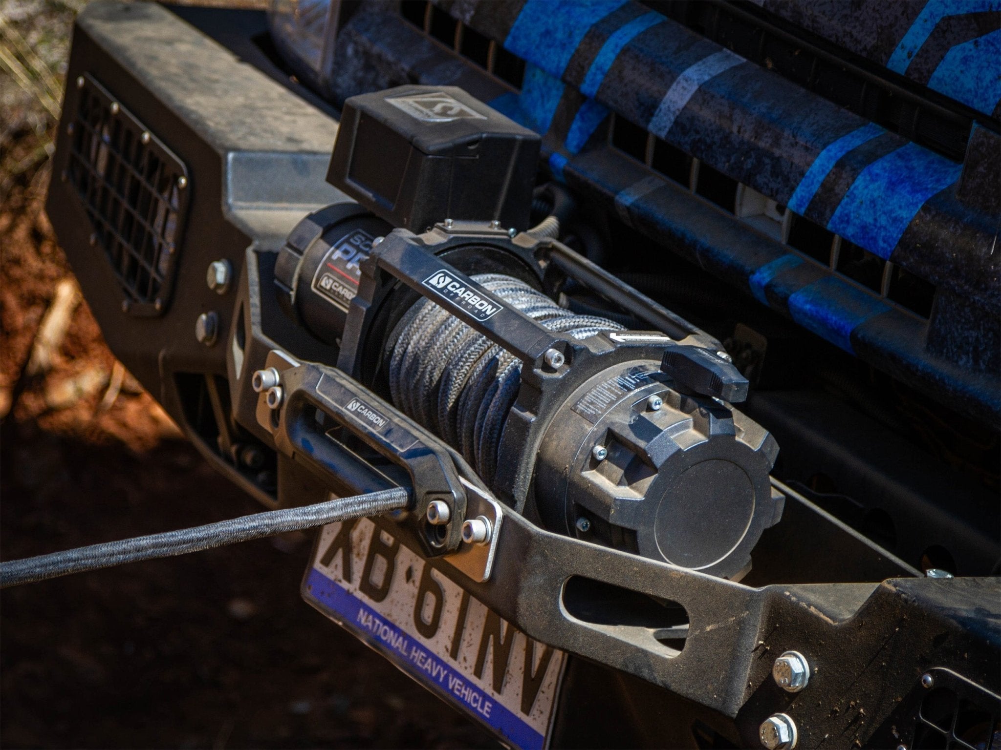 Image of Carbon Scout Pro - 20000lb Extreme Duty Truck Winch 24V - Carbon Offroad USA