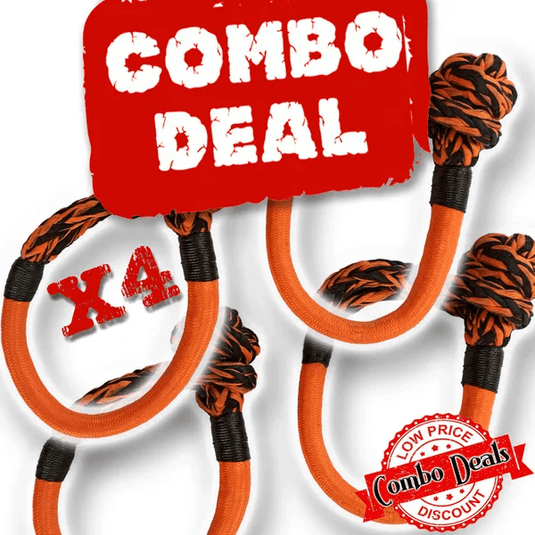 4 x Carbon Monkey Fist 13T Soft Shackle Combo Deal - Carbon Offroad
