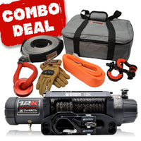 Thumbnail for Carbon V.3 12000lb Winch Black Hook and Recovery Combo Deal - Carbon Offroad