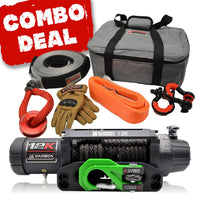 Thumbnail for Carbon V.3 12000lb Winch Green Hook and Recovery Combo Deal - Carbon Offroad